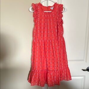 Crown & Ivy Red Dress with Rectangle Patterns